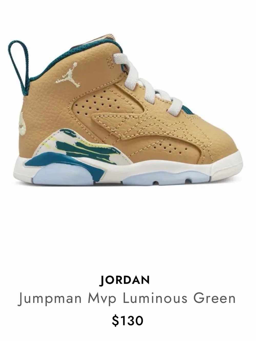 Nike Kids Tan & Teal High-Top Sneakers